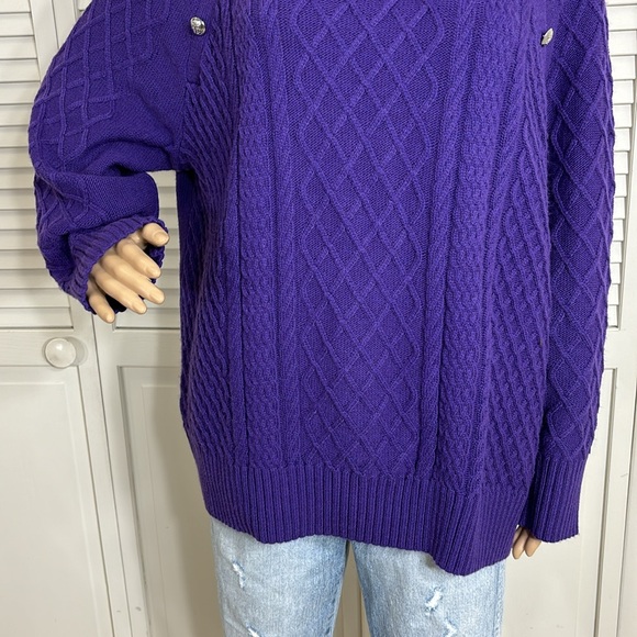 NWT Talbots Engraved Buttons Sweater in Purple 2X - Picture 5 of 12